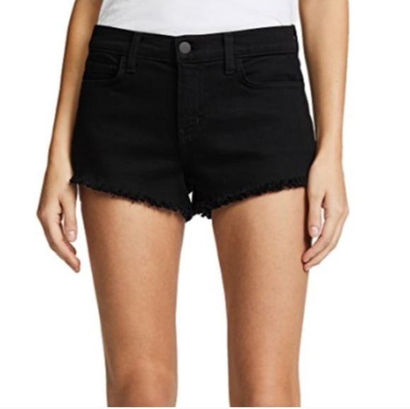 L'AGENCE Pants - L'AGENCE "Zoe" Black Jean Shorts With Frayed Hem Size 26, New W/O Tags!